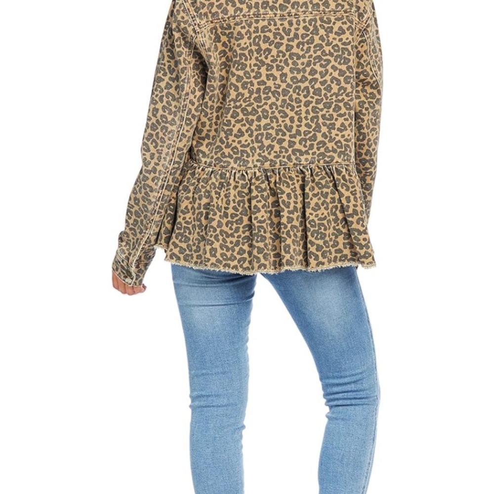 Mudpie Banks Peplum Denim Jacket Size M - Picture 2 of 9